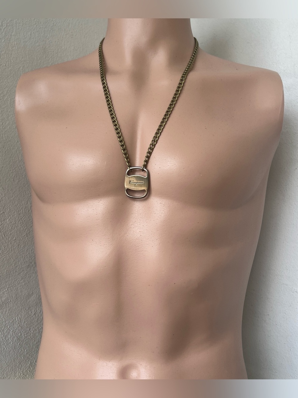 Unisex Ferragamo Hardware Necklace | Vintage Bronze 25” Men’s Chain